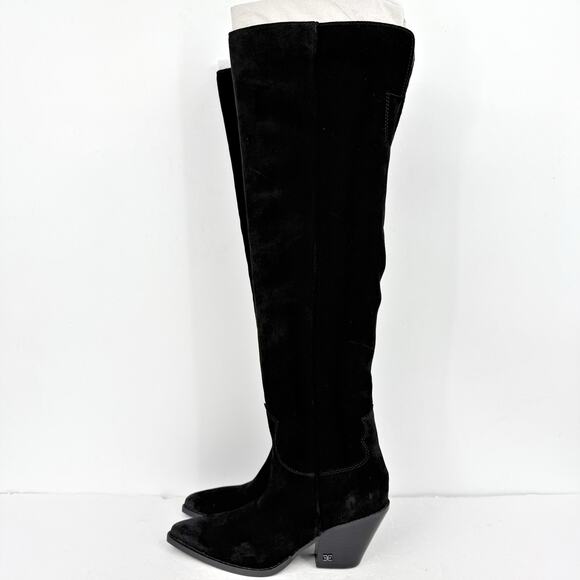 Sam Edelman Women Julee Over The Knee Boot US 6 M EU 36 Black Suede Leather NWOB - Picture 9 of 12